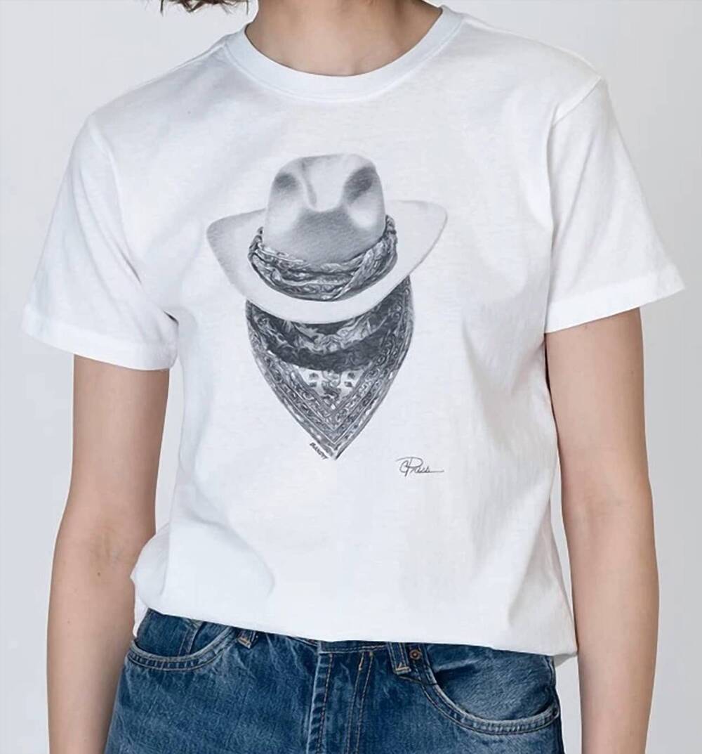NEW CPRESS STUDIO bandit mushie tee in worn white